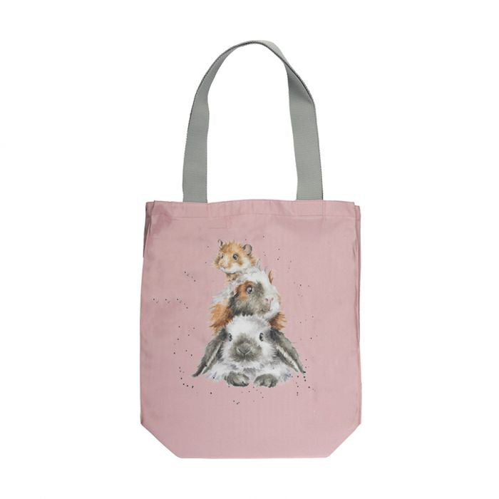 'Piggy in the Middle' guinea pig Foldable Canvas Tote Bag by Wrendale Designs