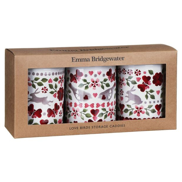 Emma Bridgewater Lovebirds Set of 3 Round Caddies