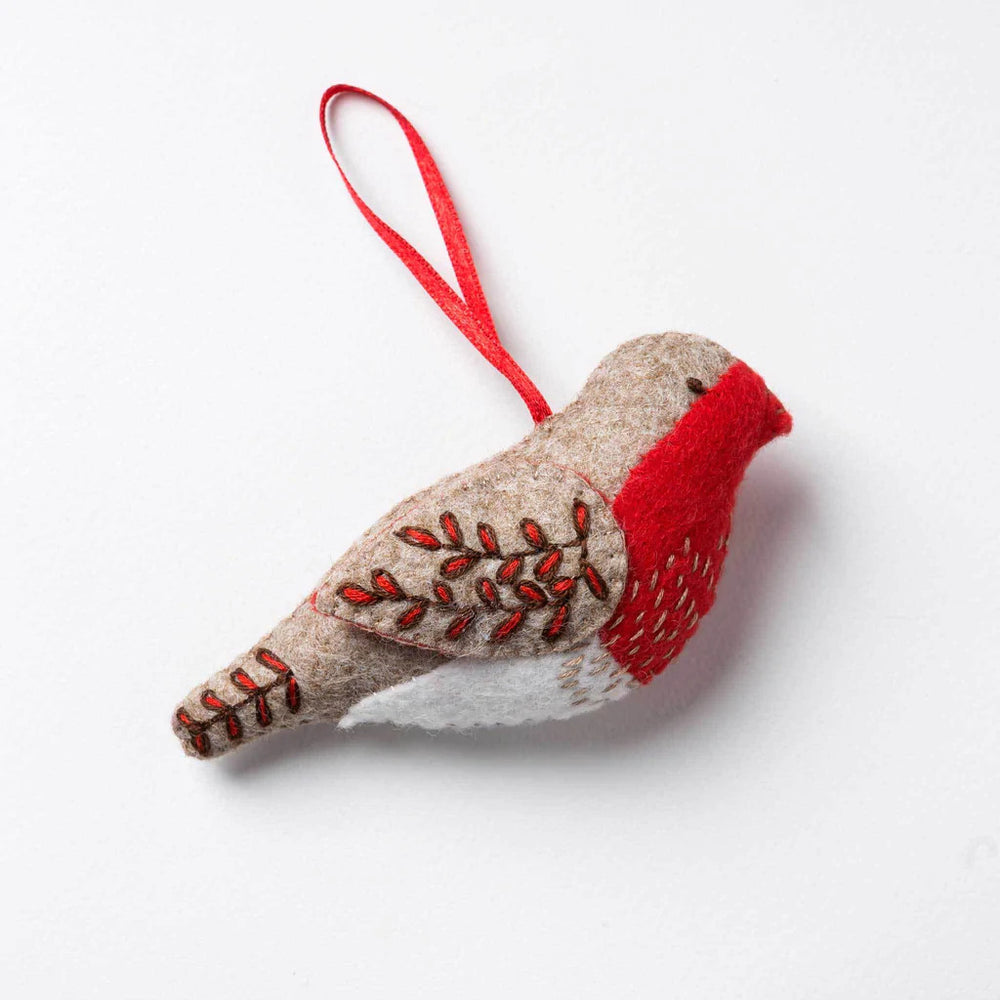 Embroidered Robin Wool Mix Felt Craft Kit by Corinne Lapierre