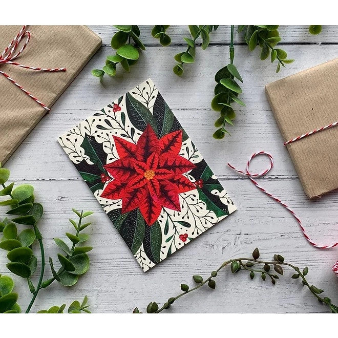 Poinsettia Christmas card by Becky Amelia.