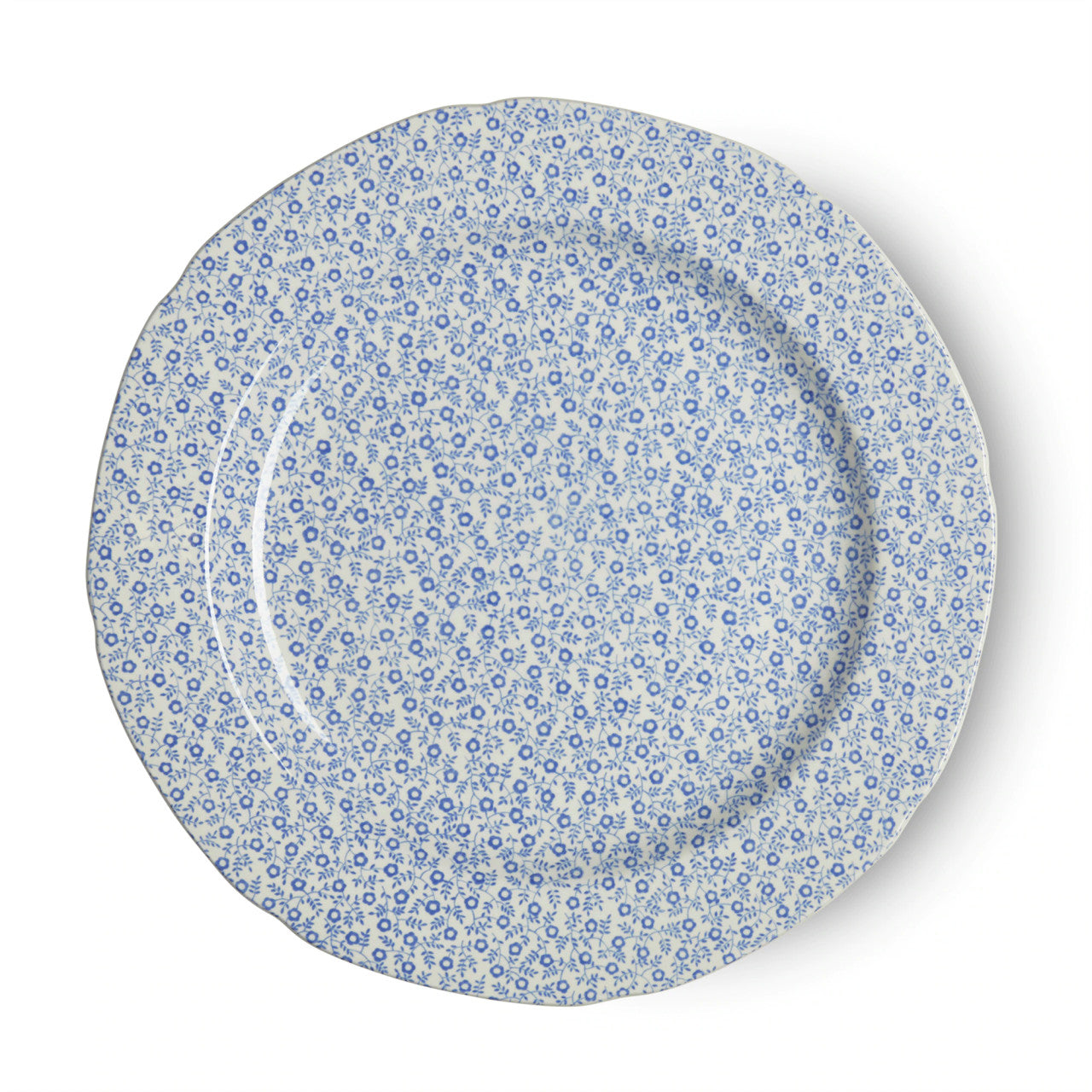 Burleigh Blue Felicity Dinner Plate 10.5 inches. Handmade in England.