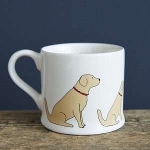 Golden retriever pottery mug from Sweet William Designs.