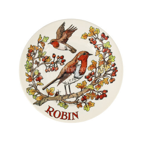 Hand-made Emma Bridgewater Birds In The Hedgerow Rosehip & Robin 8 1/2 Inch Plate 