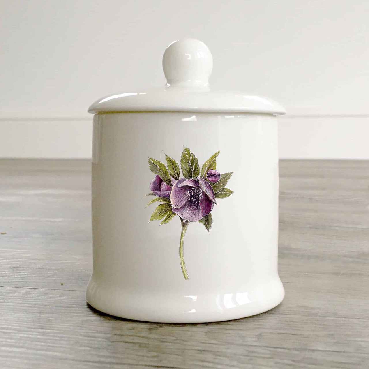 Hellebore Bone China Sugar & Condiment Pot by Toasted Crumpet.