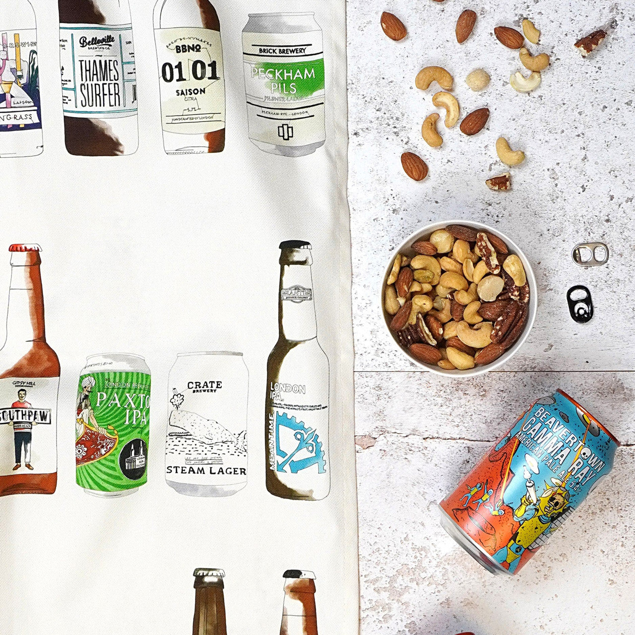 Craft Beer Tea Towel by Corinne Alexander.