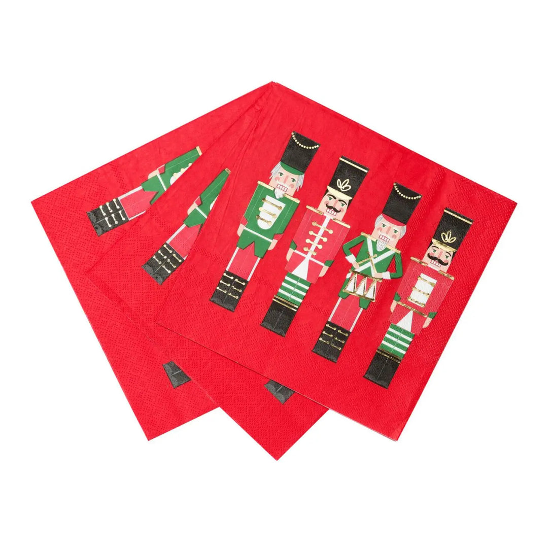 Red Nutcracker Christmas Napkins - 16 pack