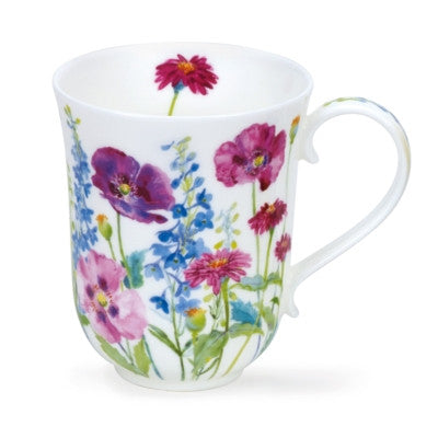 Dunoon Fine Bone China Braemar Cottage Flowers Mug - Purple.