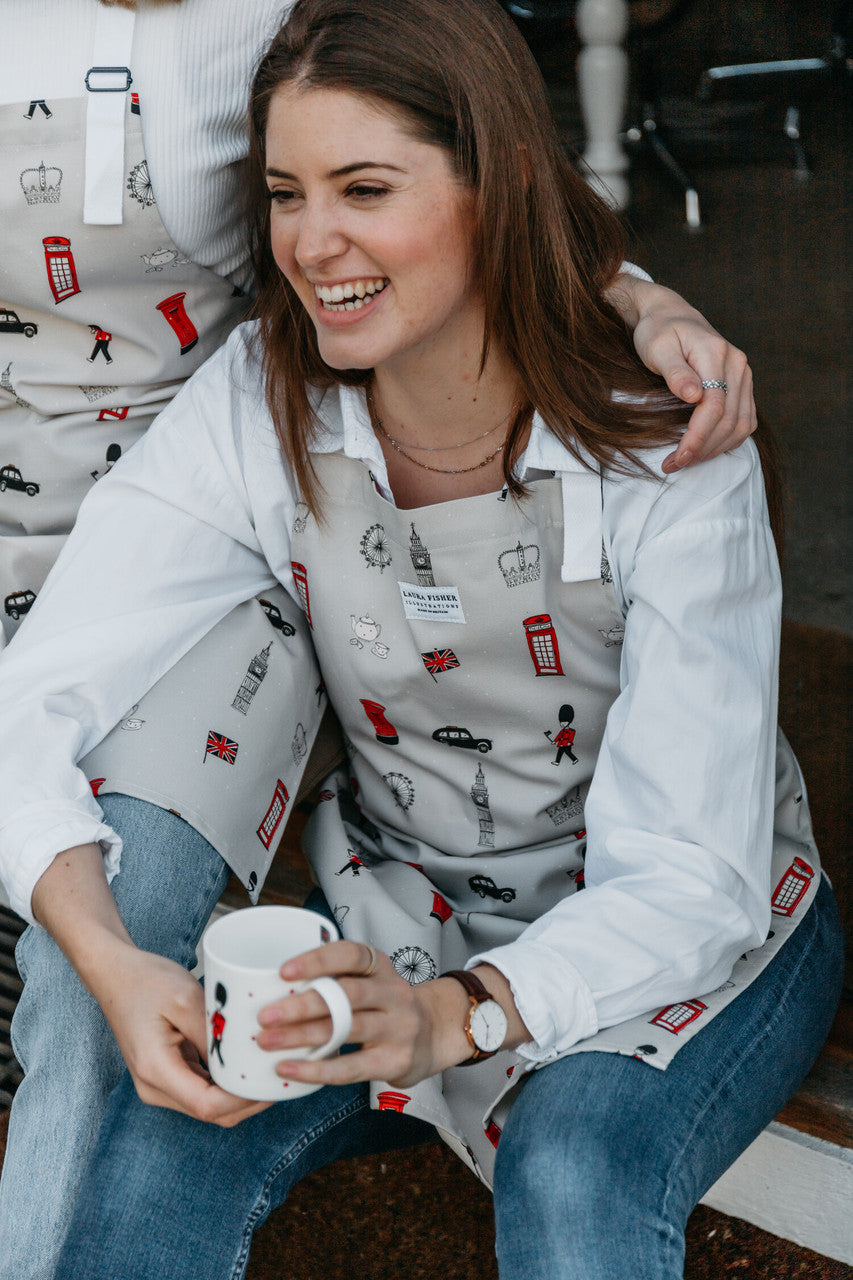 100% Cotton Bright & British Apron By Designer Laura Fisher