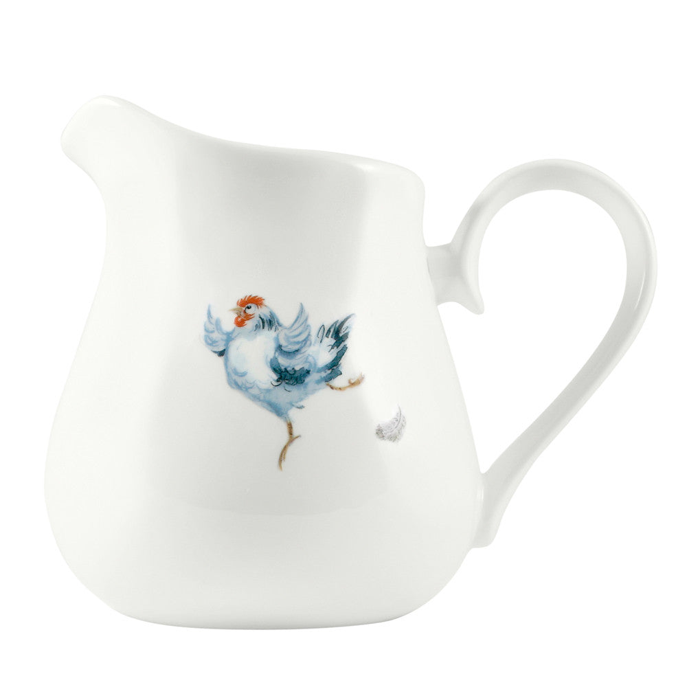 Dancing Hen Bone China Fat Jug - Small by Jane Abbott