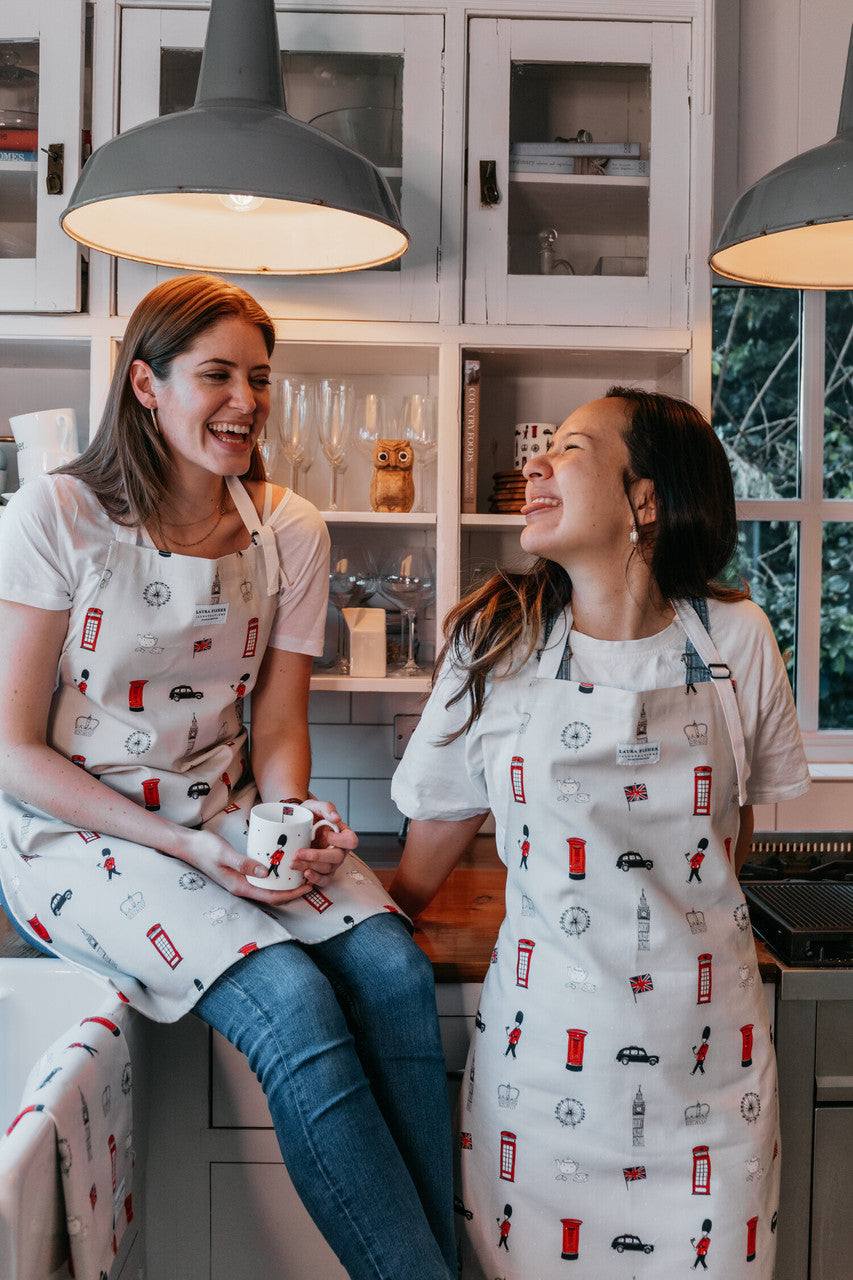100% Cotton Bright & British Apron By Designer Laura Fisher