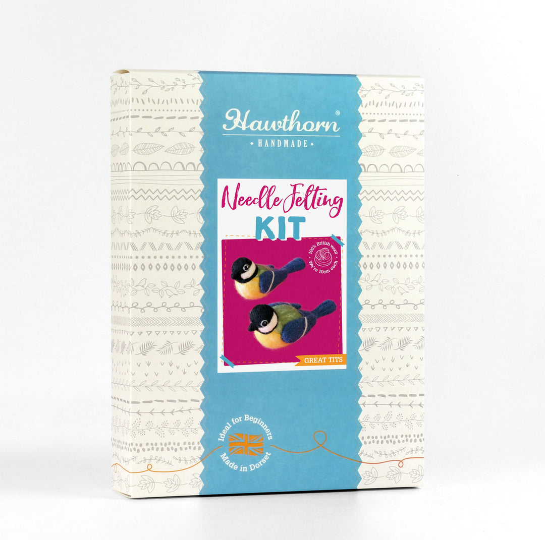 Great Tits Needle Felting Kit by Hawthorn Handmade.