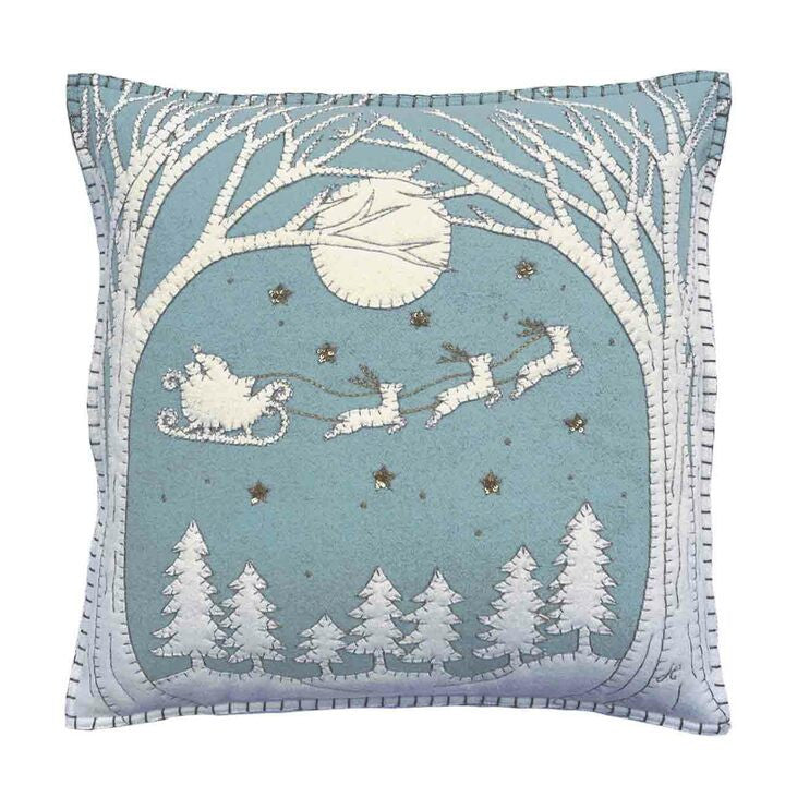 Jan Constantine Christmas Eve pillow - Duck Egg Blue