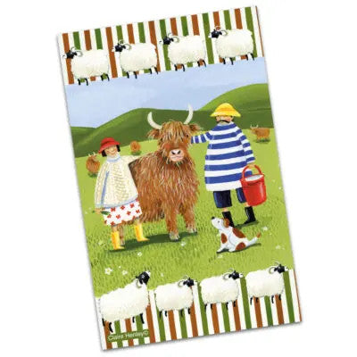 Highland Adventures 100% Cotton Tea Towel by Claire Henley for Emma Ball