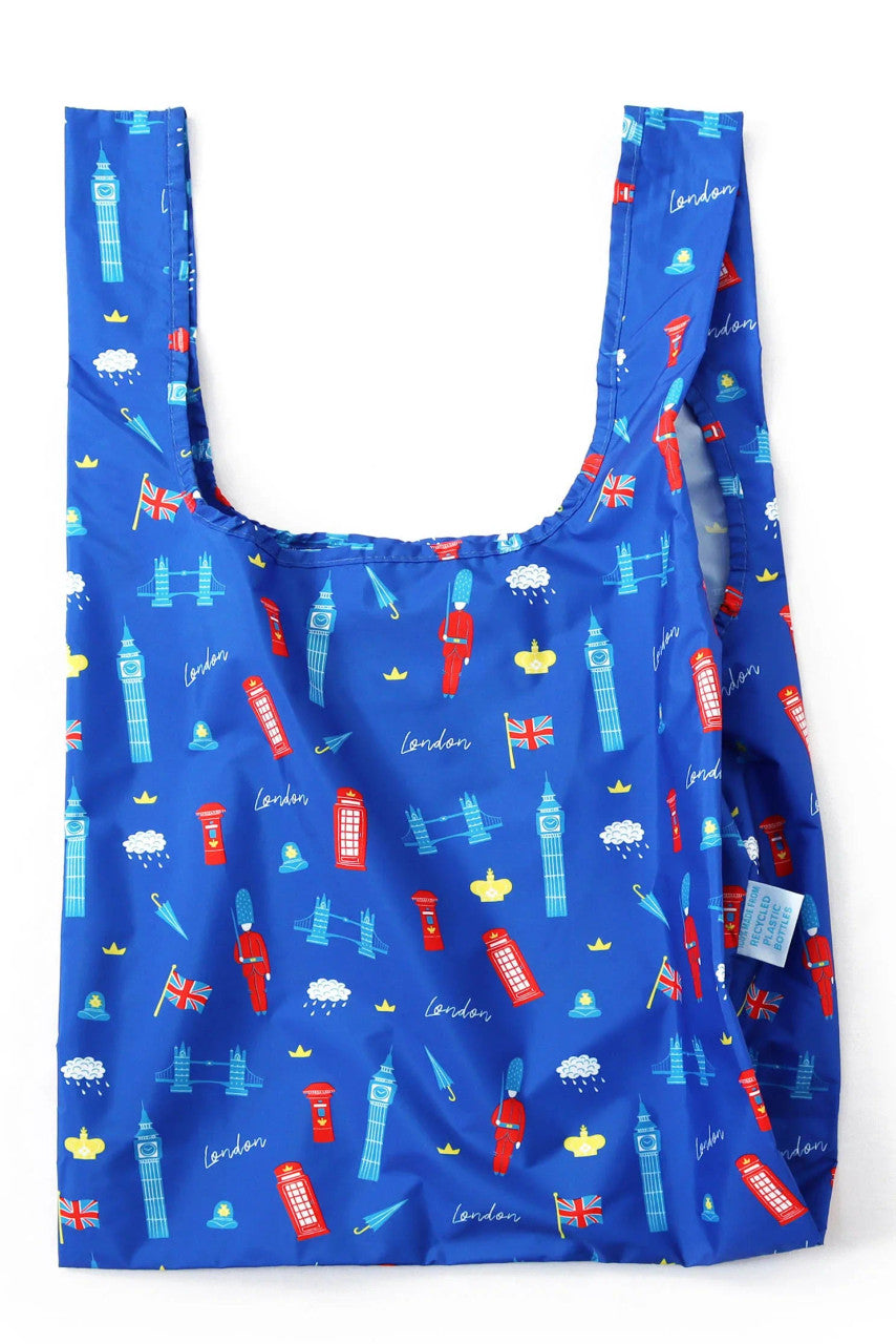 London Medium Reusable Bag made form 100% recycled plastic bottles from Kind Bag London.