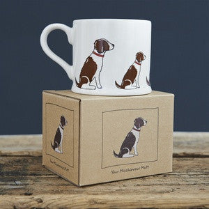 Pottery Springer Spaniel (Liver & White) mug from Sweet William Designs.