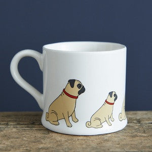 Pottery pug mug from Sweet William Designs.