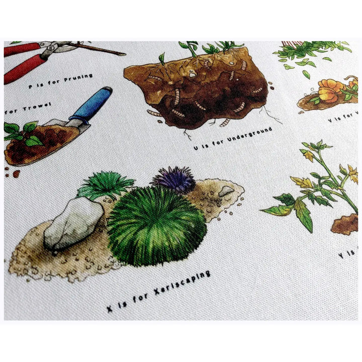 The Gardener's Alphabet Tea Towel