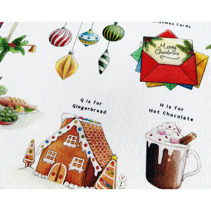 Christmas Alphabet Tea Towel