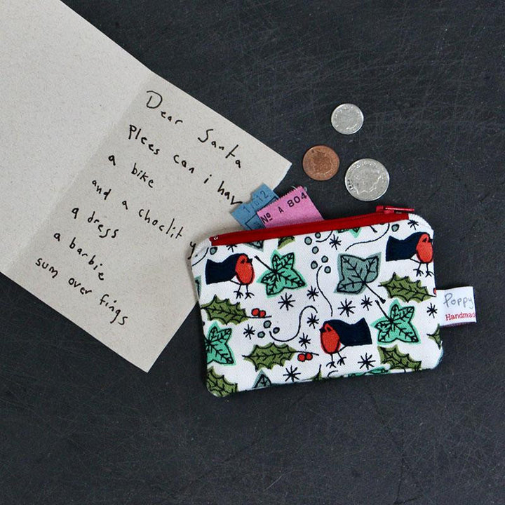 Christmas coin purse by Poppy Treffry.