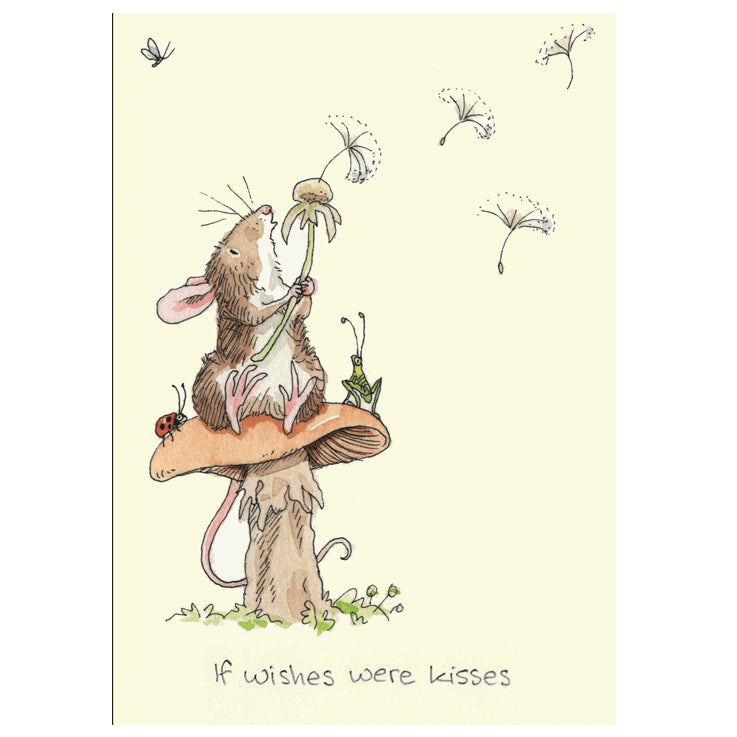 If Wishes Were Kisses  Greetings Card by Two Bad Mice