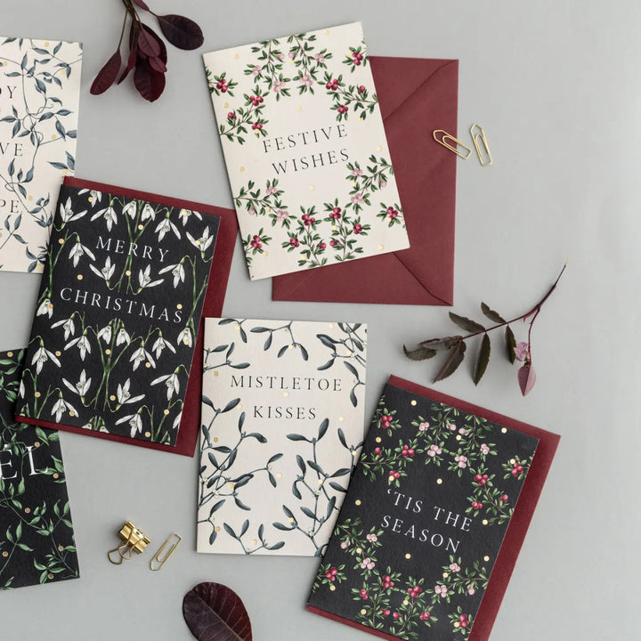 Merry Nouveau - Box of 8 Luxury Botanical Christmas Cards