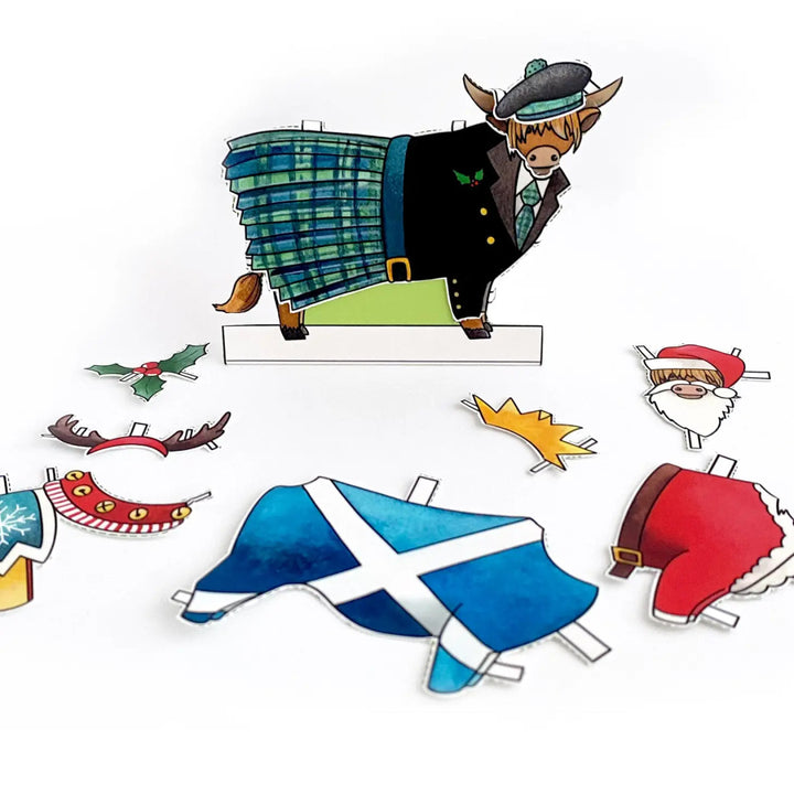 Dress a Highland Cow Christmas Card
