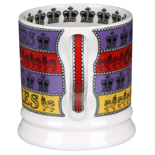 3 Cheers for King Charles III 1 Pint Mug by Emma Bridgewater. Handmade in England.