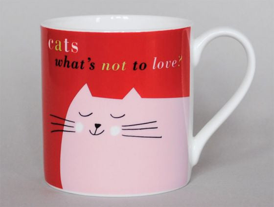Repeat Repeat's Smile Cat Face Red Mug