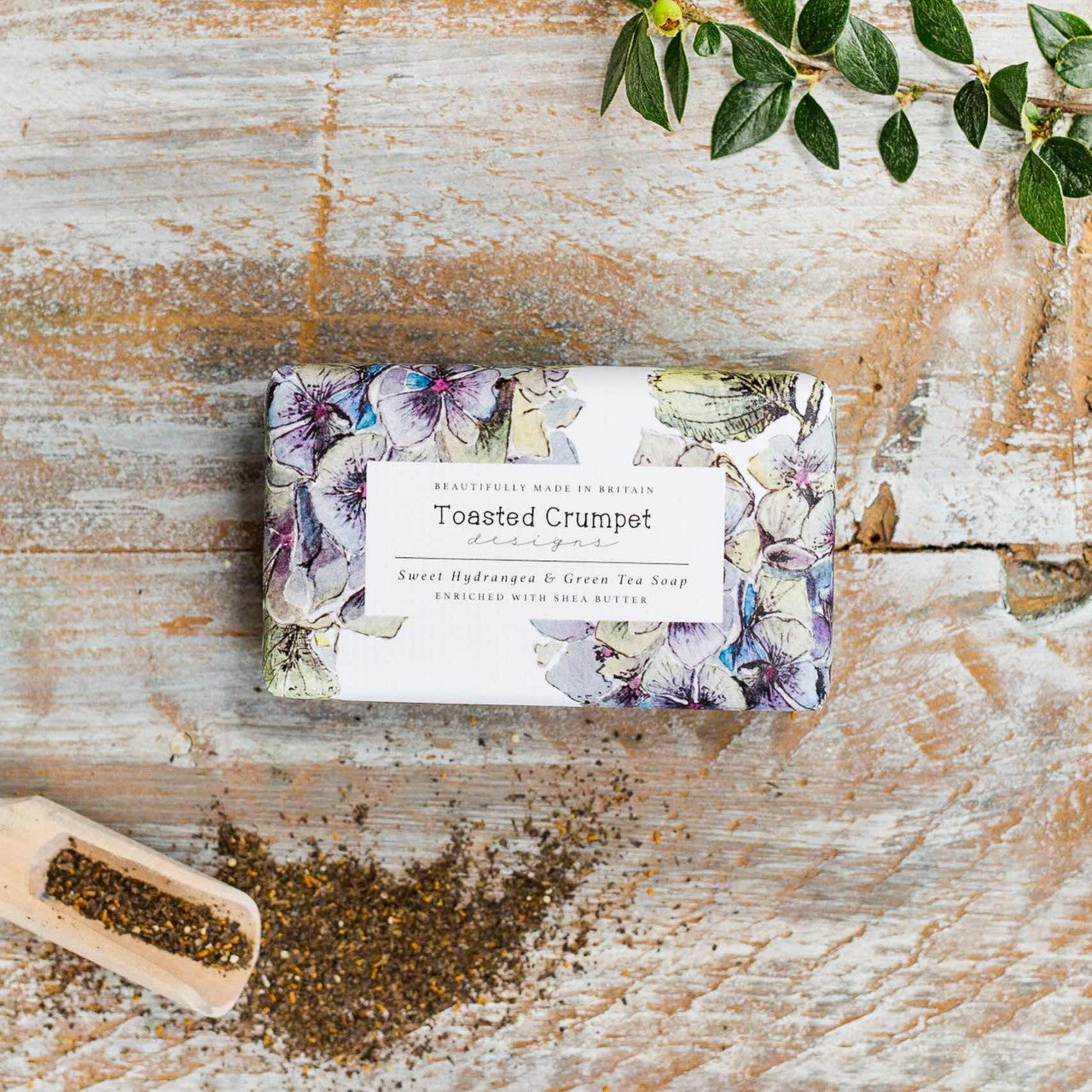 Sweet Hydrangea & Green Tea Soap by Toasted Crumpet.