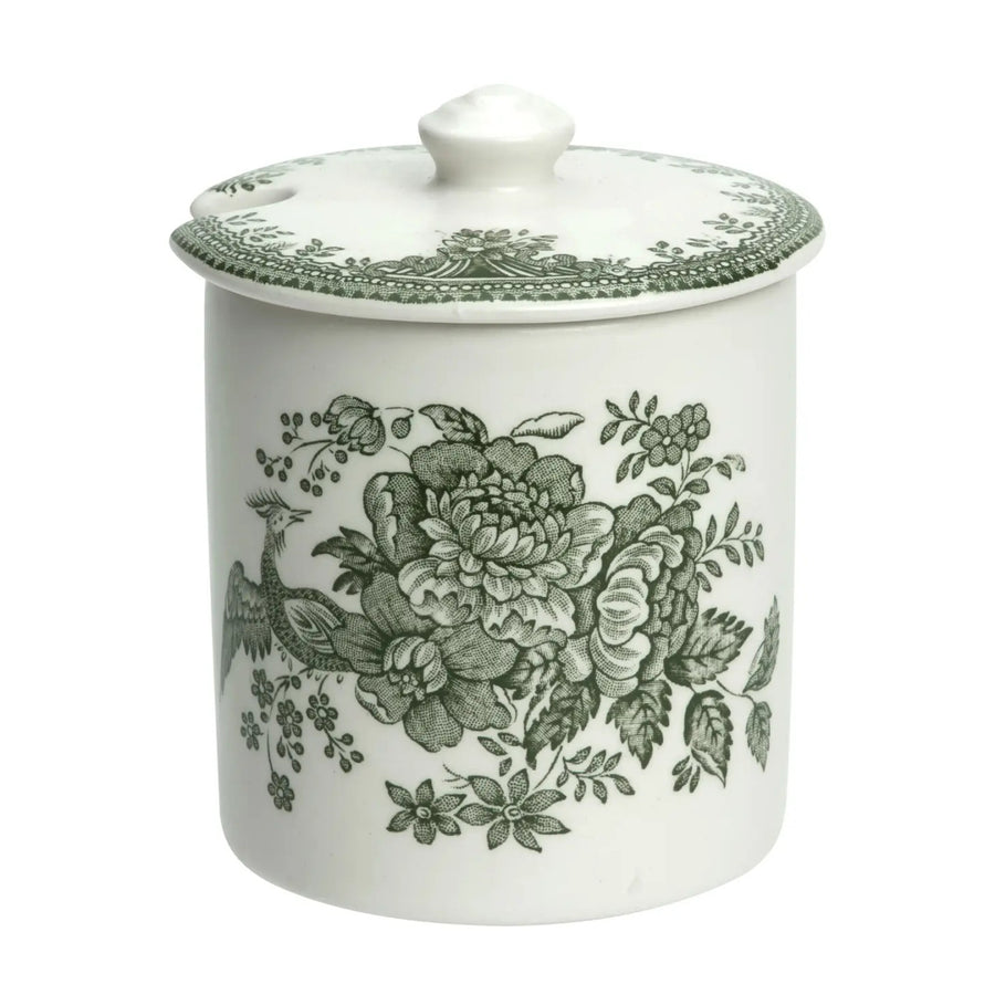 Burleigh Dark Green Asiatic Pheasants Covered Jam Pot