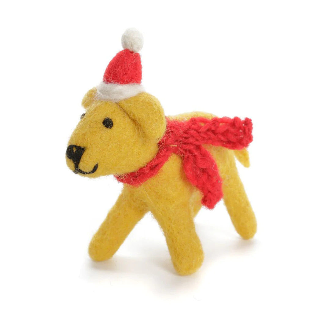 Golden Labrador Hat & Scarf Felt Decoration