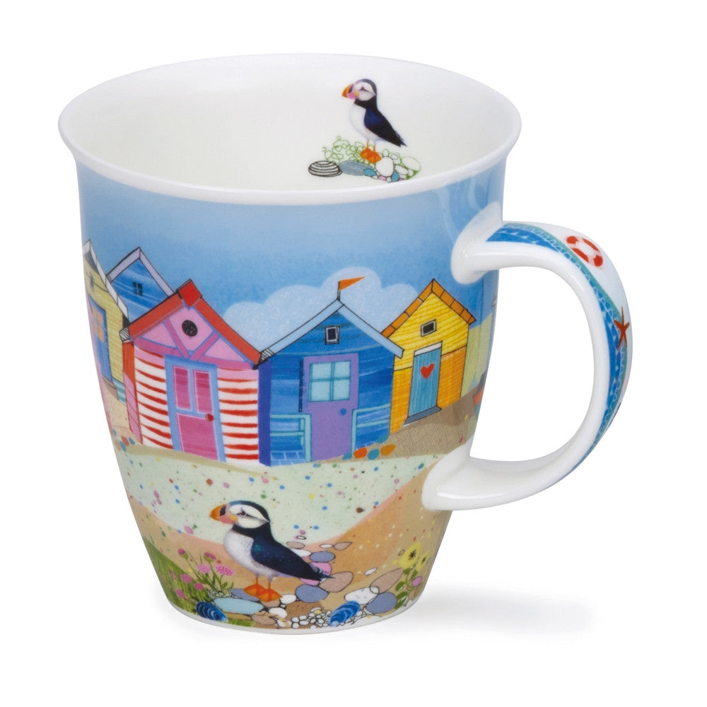 Dunoon Nevis Shoreline Beach Huts Bone china, handmade in England.