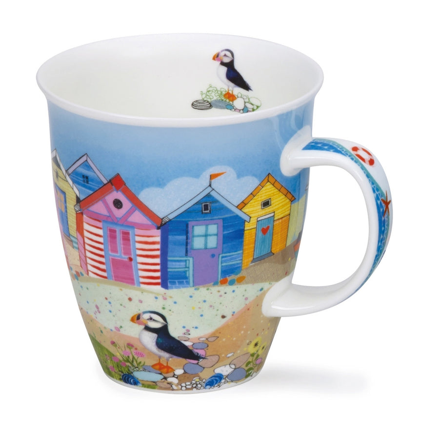 Dunoon Nevis Shoreline Beach Huts Bone china, handmade in England.