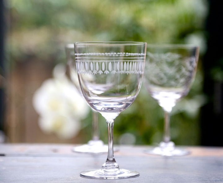 Wine Glass with Ovals Design by The Vintage List.