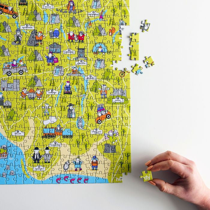 Herdy Lake District Map Jigsaw Puzzle - 500 Piece Puzzle