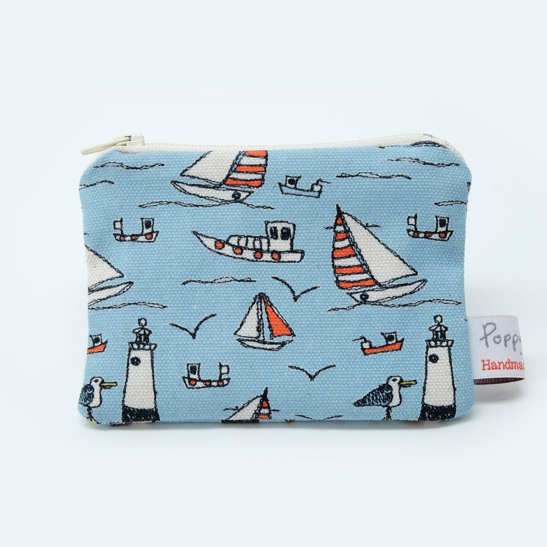 Seaside Flat Coin Purse by Poppy Treffry.
