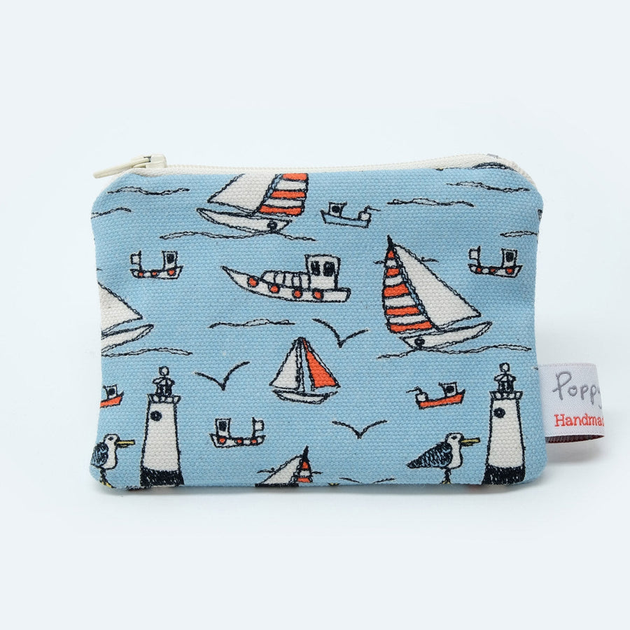 Seaside Flat Coin Purse by Poppy Treffry.