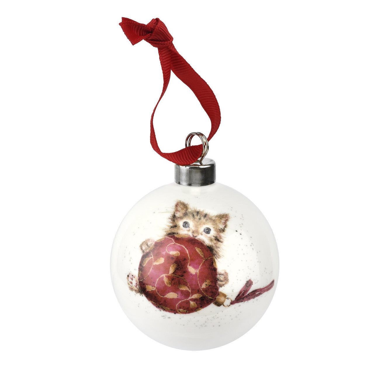 'Purrfect Christmas' Fine Bone China rabbit bauble from Wrendale Designs and Portmeirion