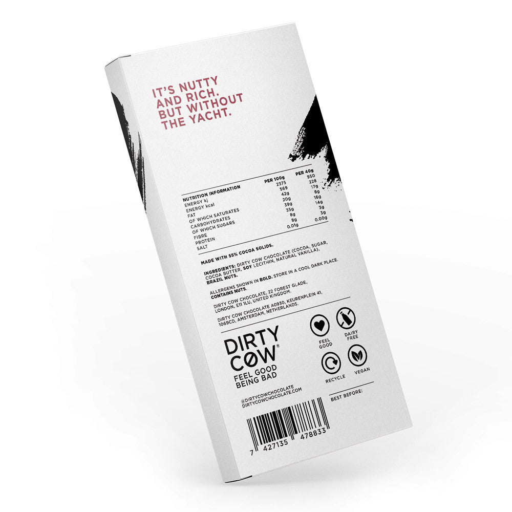 Brazillionaire Plant Based Chocolate Bar 80g by Dirty Cow