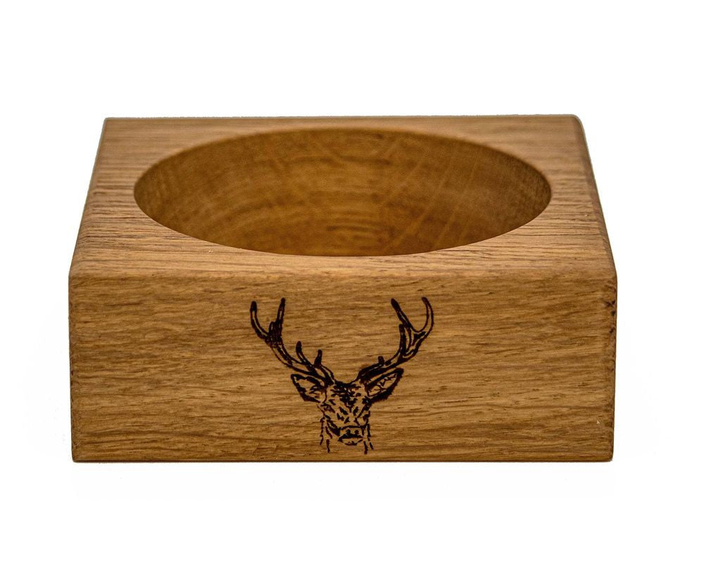 Stag Prince Oak Wine Coaster by Scottish Made by Selbrae House