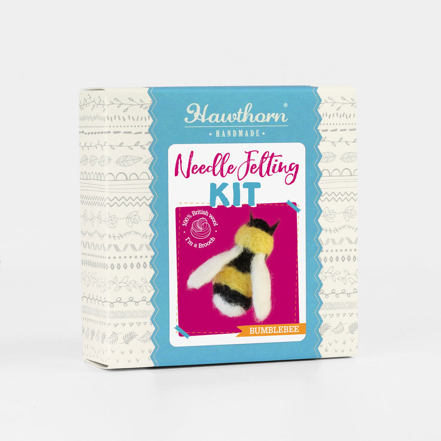 Bee Brooch Felting Kit by Hawthorn Handmade.