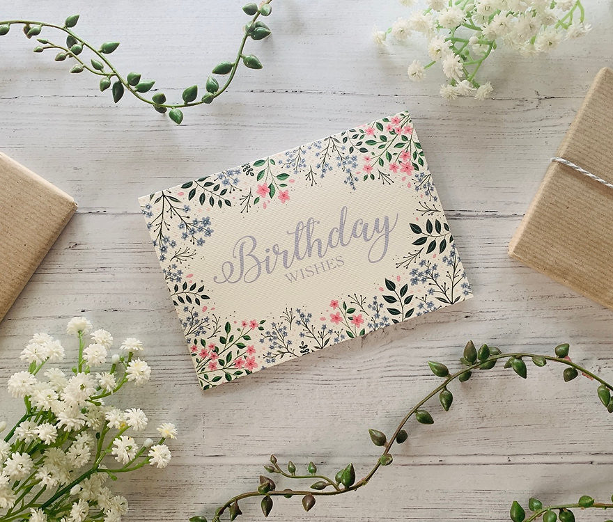 Birthday Wishes Meadow card by Becky Amelia.