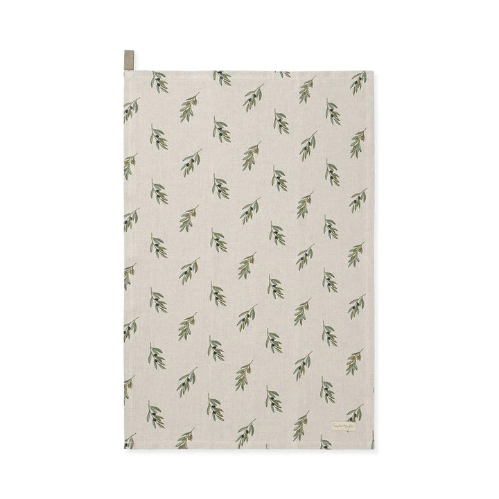 Olive Branch Linen Tea Towel by Sophie Allport