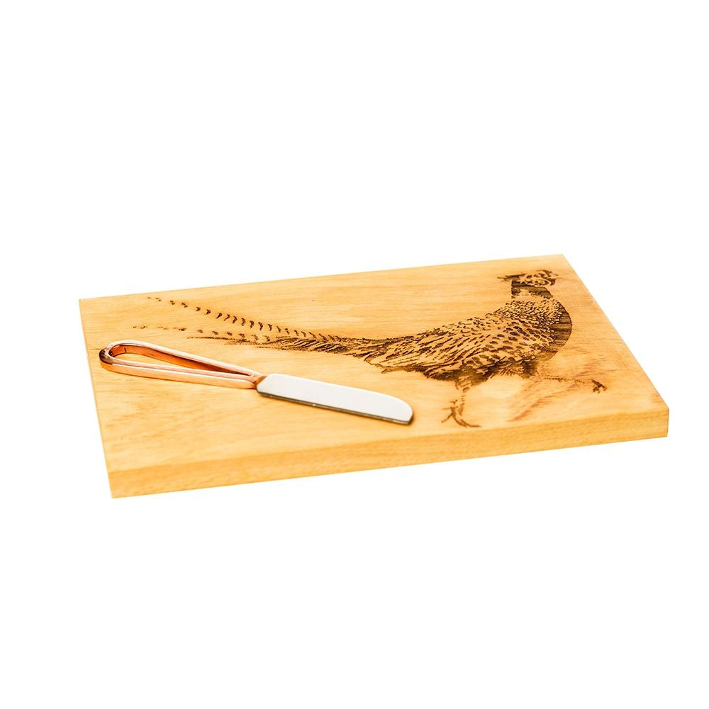 Pheasant Oak Cheese Board and Knife Set.