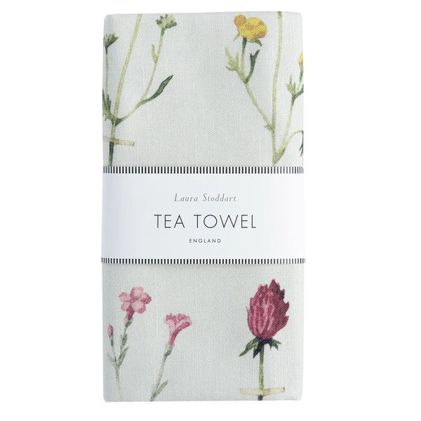 Wild Flowers Linen Tea Towel by Laura Stoddart