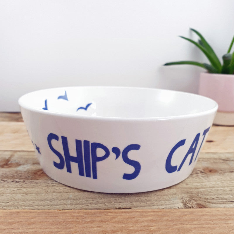 Port & Lemon Ship' Cat Bone China Bowl