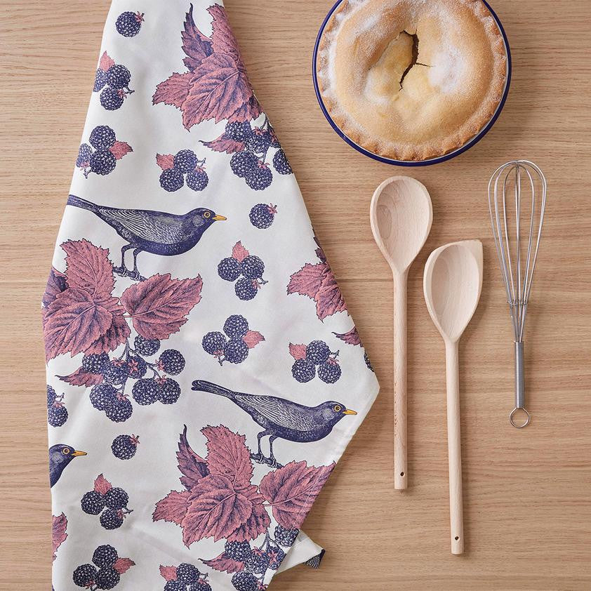 Thornback & Peel Blackbird & Bramble 100% Cotton Tea Towel