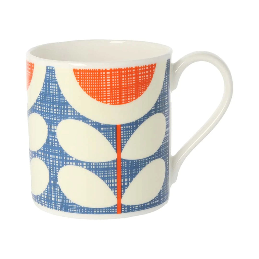 Scribble Sunflower Blue Bone China Mug by Orla Kiely