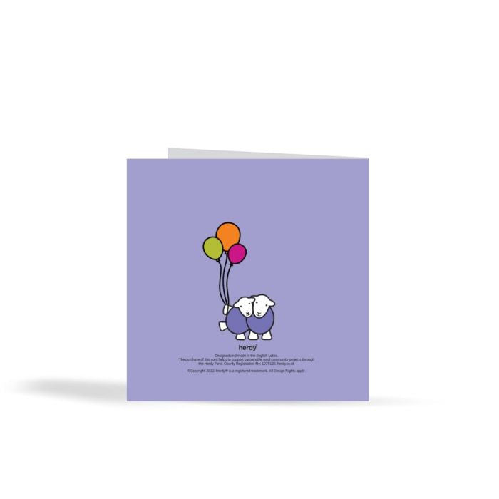 Herdy Birthday Card - Purple