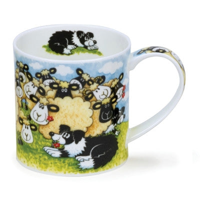 Dunoon Orkney Silly Sheep Flock bone china mug.